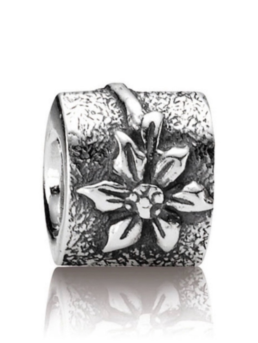 Pandora Poinsettia Flower Charm/Bead Silver Authentic Retired